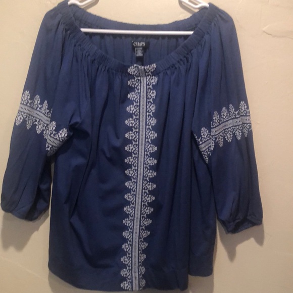 Chaps Tops - Chaps Denim off shoulder top. Size XL